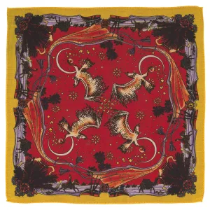 Falcons Pocket Square - Red and Yellow