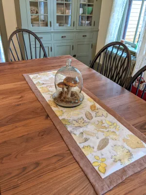 Fallen Leaves Botanically printed Table Runner