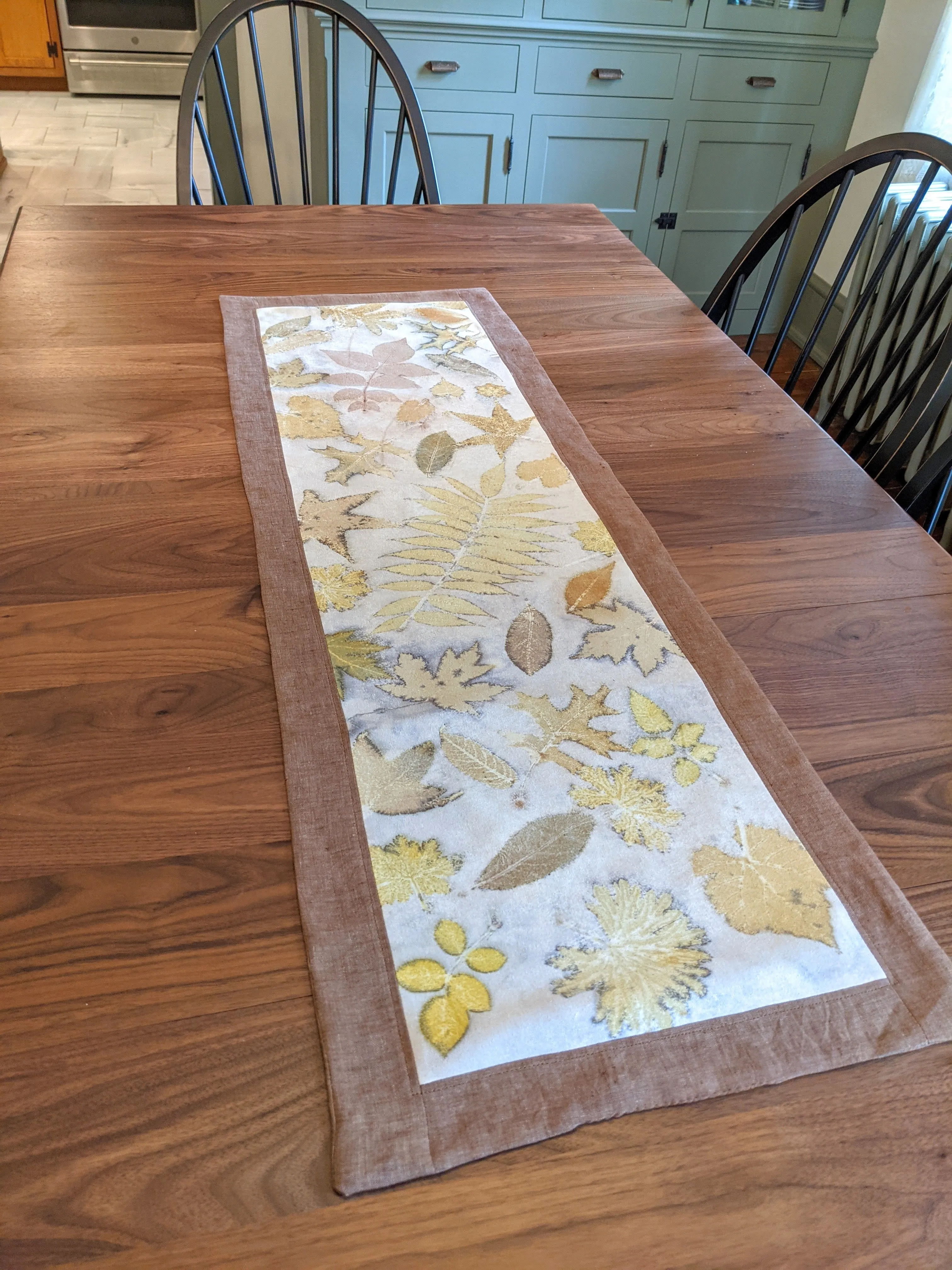Fallen Leaves Botanically printed Table Runner