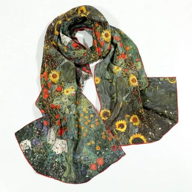 Famous Art Inspired 100% Silk Scarves