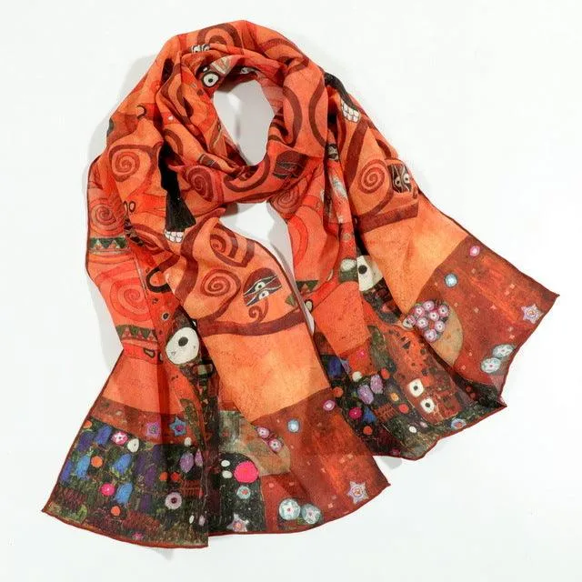 Famous Art Inspired 100% Silk Scarves