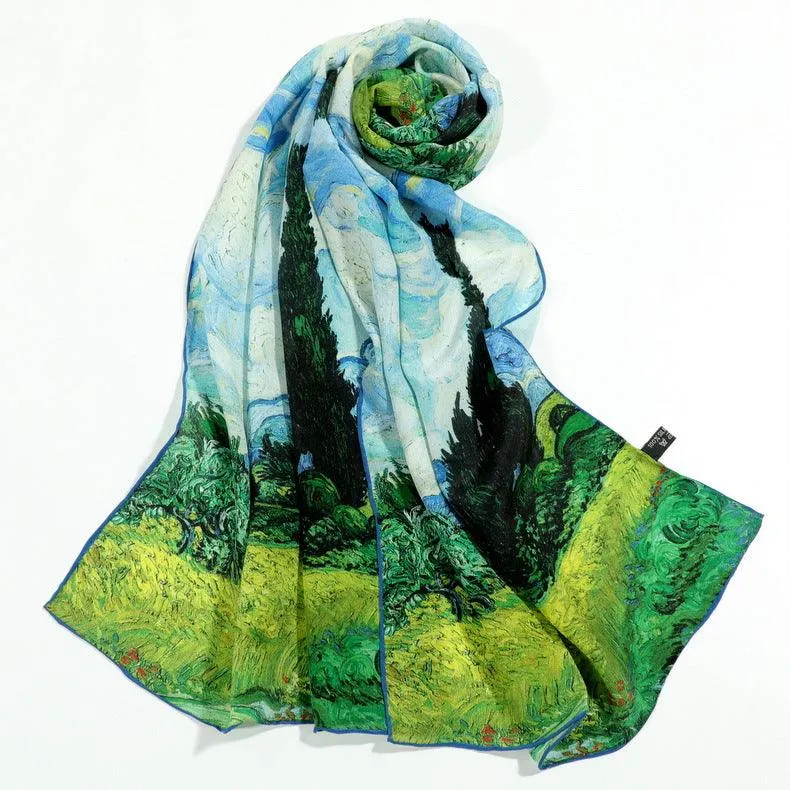 Famous Art Inspired 100% Silk Scarves