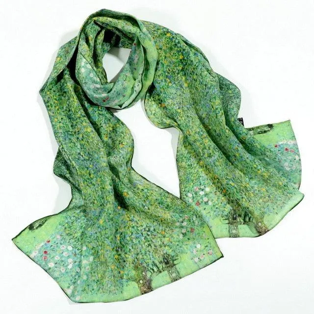 Famous Art Inspired 100% Silk Scarves