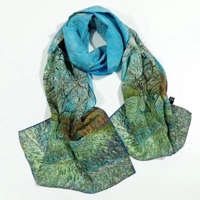Famous Art Inspired 100% Silk Scarves