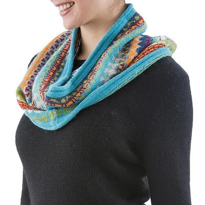 'Fantasy' Alpaca Striped Infinity Neckwarmer