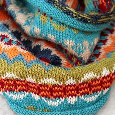 'Fantasy' Alpaca Striped Infinity Neckwarmer