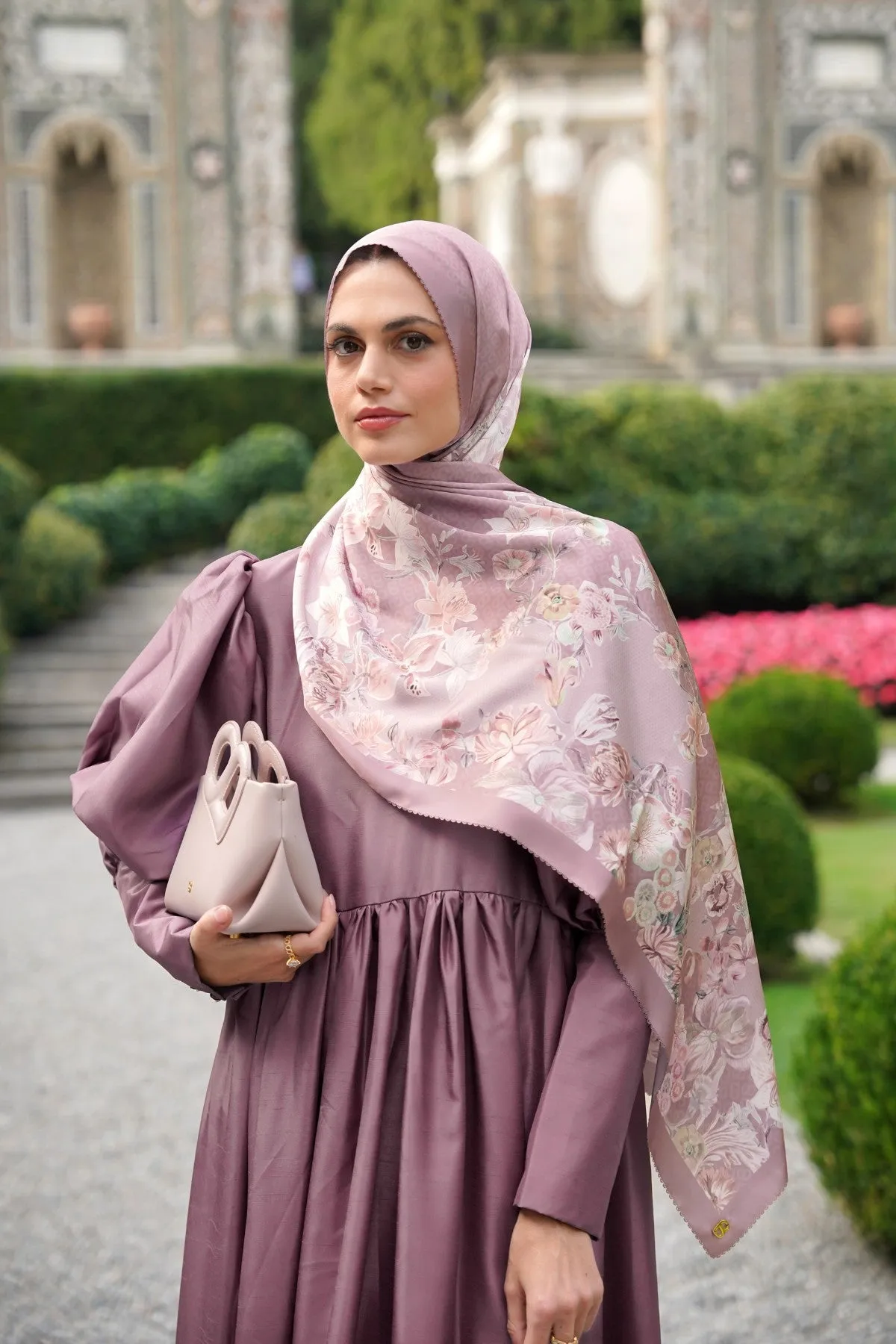 Farra Satin Shawl - Iris