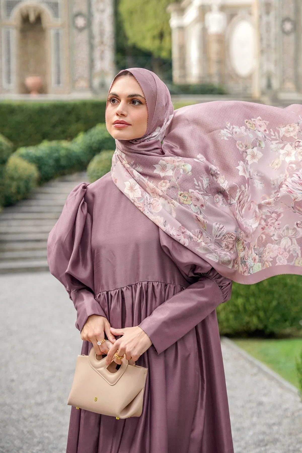 Farra Satin Shawl - Iris