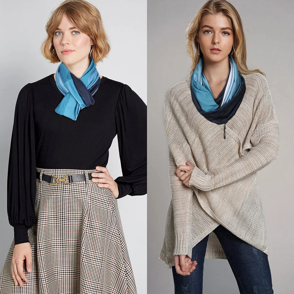 Fashion Infinity Scarf with Zipper Pocket Loop Scarf for Women and Men Neck Head Scarves Travel Wrap