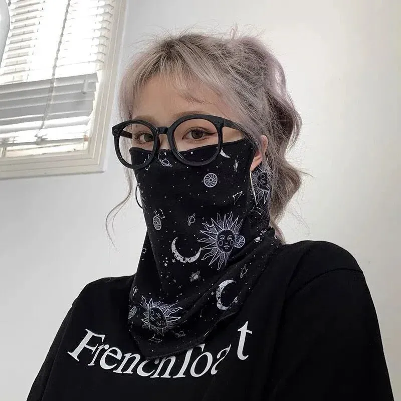 Fashion Punk Sunscreen Mask For Men Women Summer Face Neck UV Protection Ear Scarf Hip Hop Outdoor Sports Cycling Bandana Scarfs