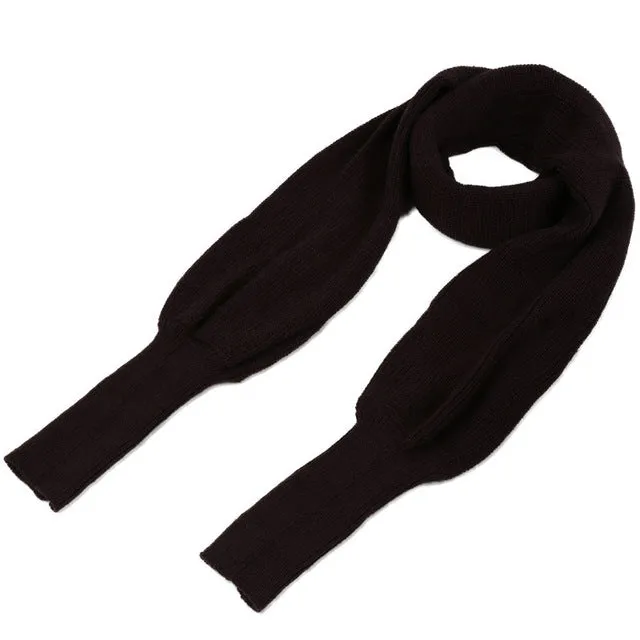 Fashion Woman Scarves Shawls Women Scarves Solid Sleeves Scarf Winter Warm Knitting Long Soft Wraps Scarves Novelty KH851919