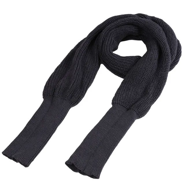 Fashion Woman Scarves Shawls Women Scarves Solid Sleeves Scarf Winter Warm Knitting Long Soft Wraps Scarves Novelty KH851919