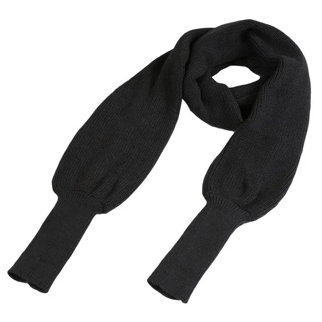 Fashion Woman Scarves Shawls Women Scarves Solid Sleeves Scarf Winter Warm Knitting Long Soft Wraps Scarves Novelty KH851919