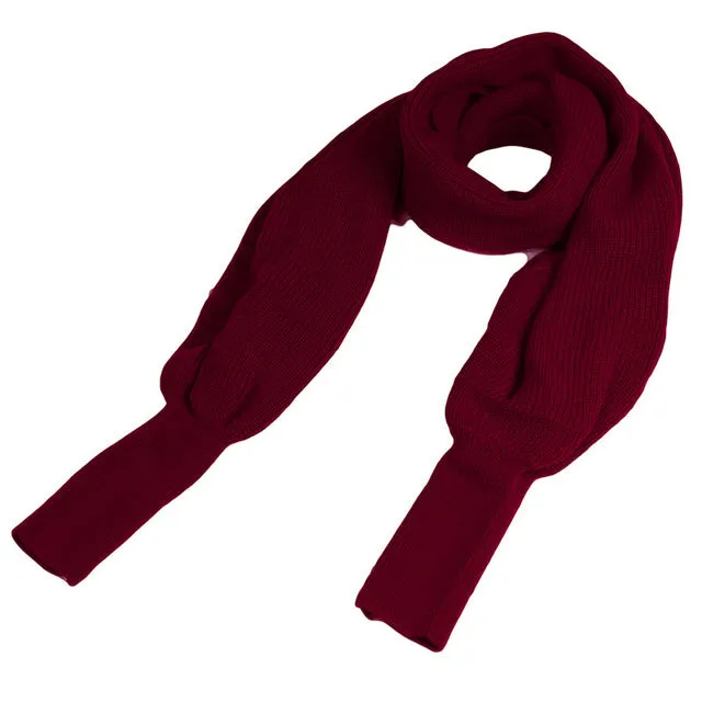 Fashion Woman Scarves Shawls Women Scarves Solid Sleeves Scarf Winter Warm Knitting Long Soft Wraps Scarves Novelty KH851919