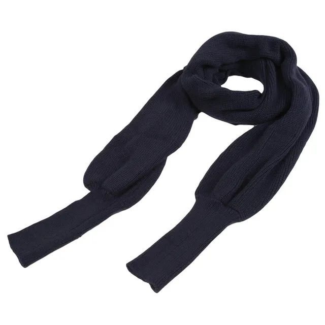 Fashion Woman Scarves Shawls Women Scarves Solid Sleeves Scarf Winter Warm Knitting Long Soft Wraps Scarves Novelty KH851919