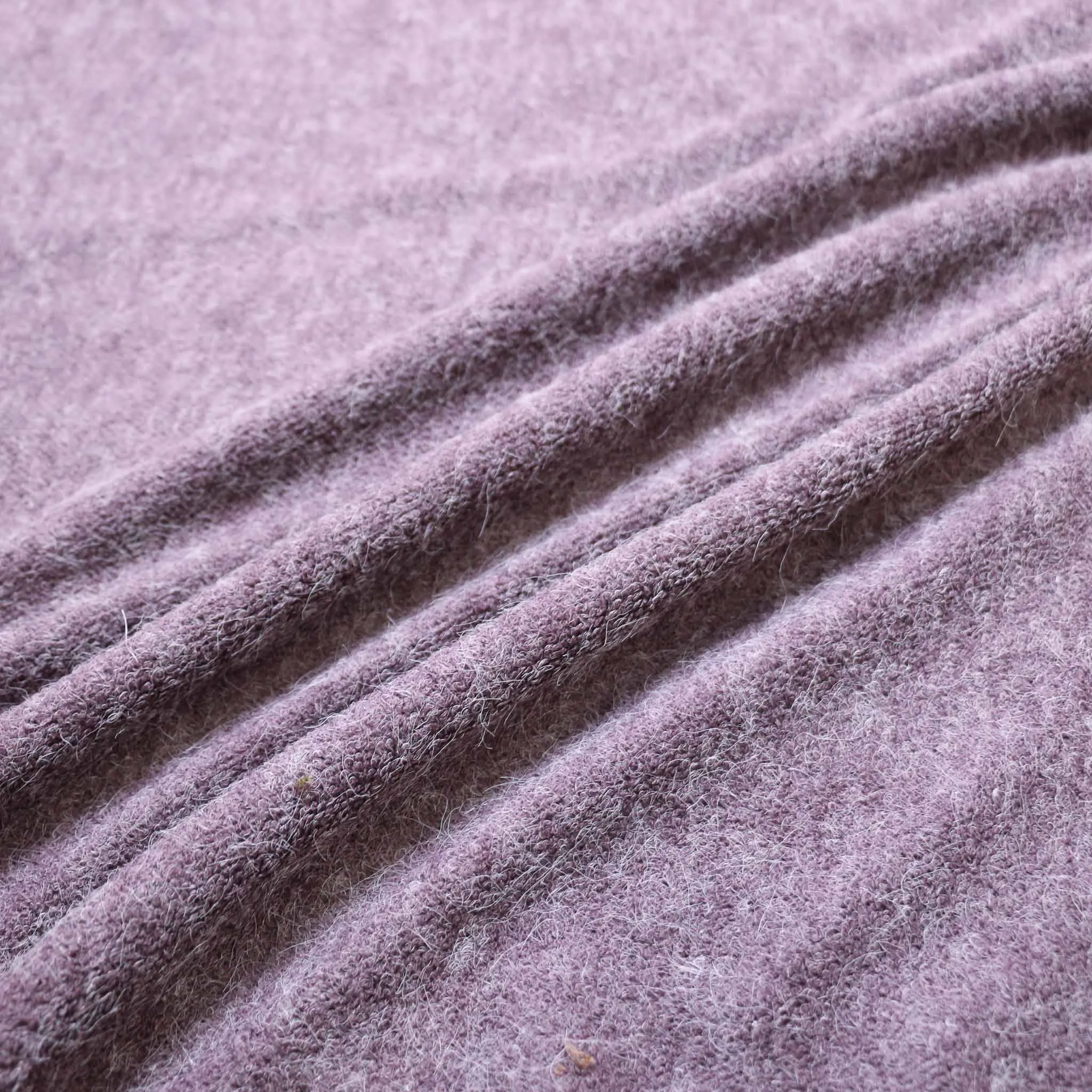 Faux Angora jersey fabric - Khaki green, beige, mauve