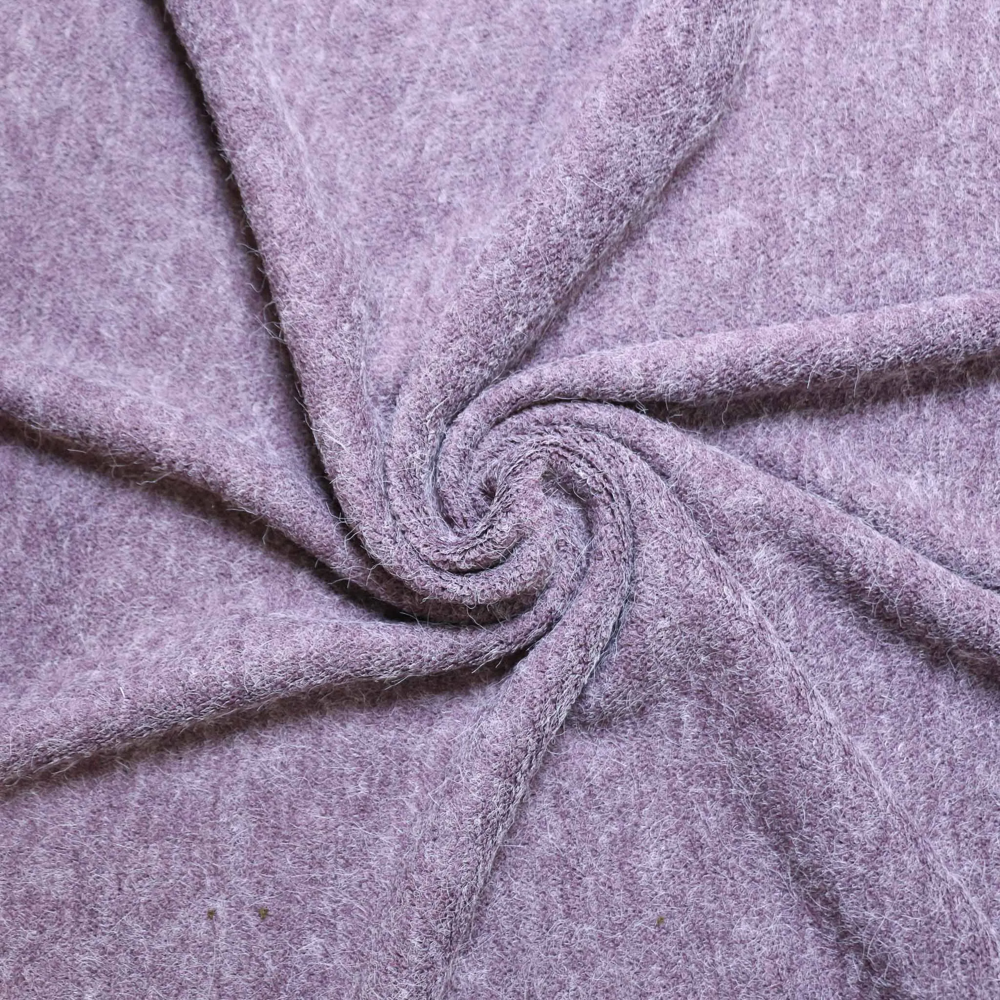 Faux Angora jersey fabric - Khaki green, beige, mauve