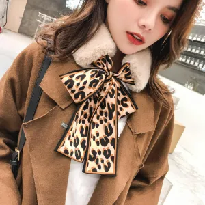 Faux Rabbit Fur Plush Leopard Print Infinity Scarf for Women