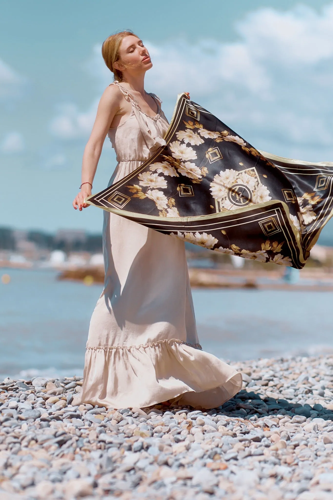 Floral Elegance Luxury Silk Scarf