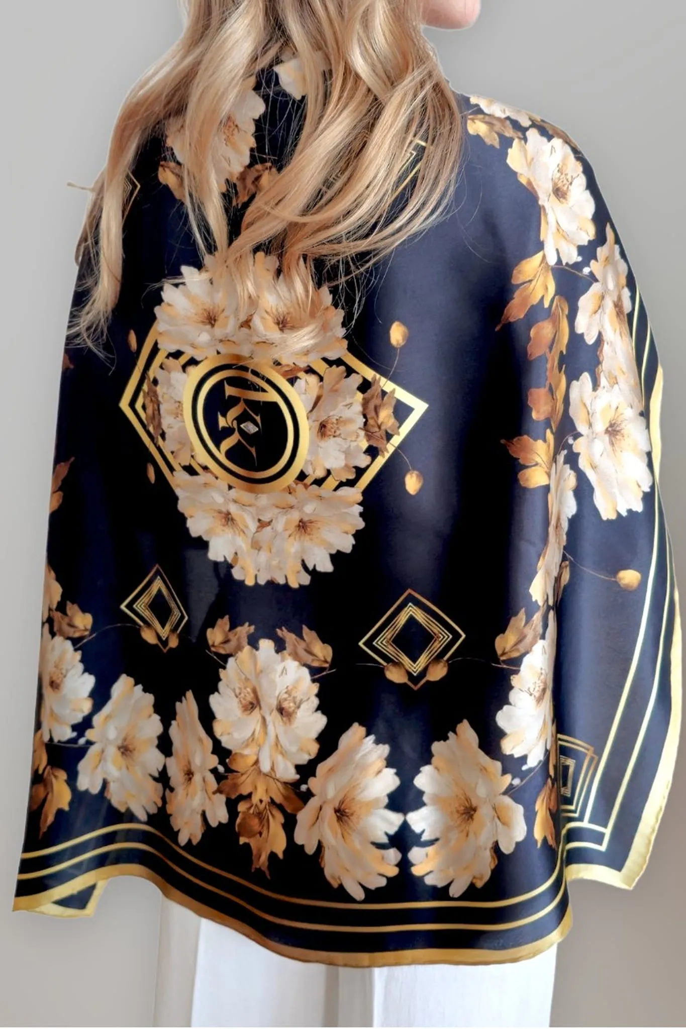 Floral Elegance Luxury Silk Scarf