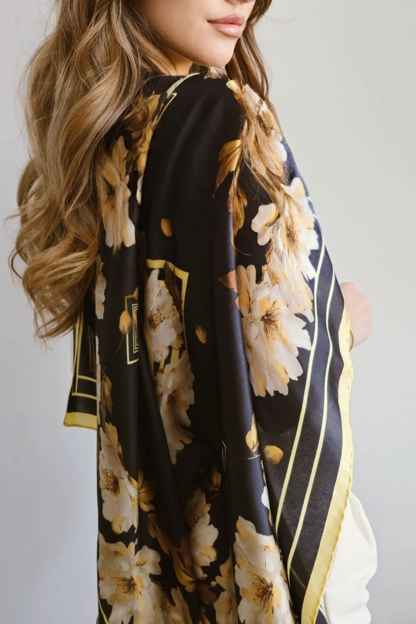 Floral Elegance Luxury Silk Scarf