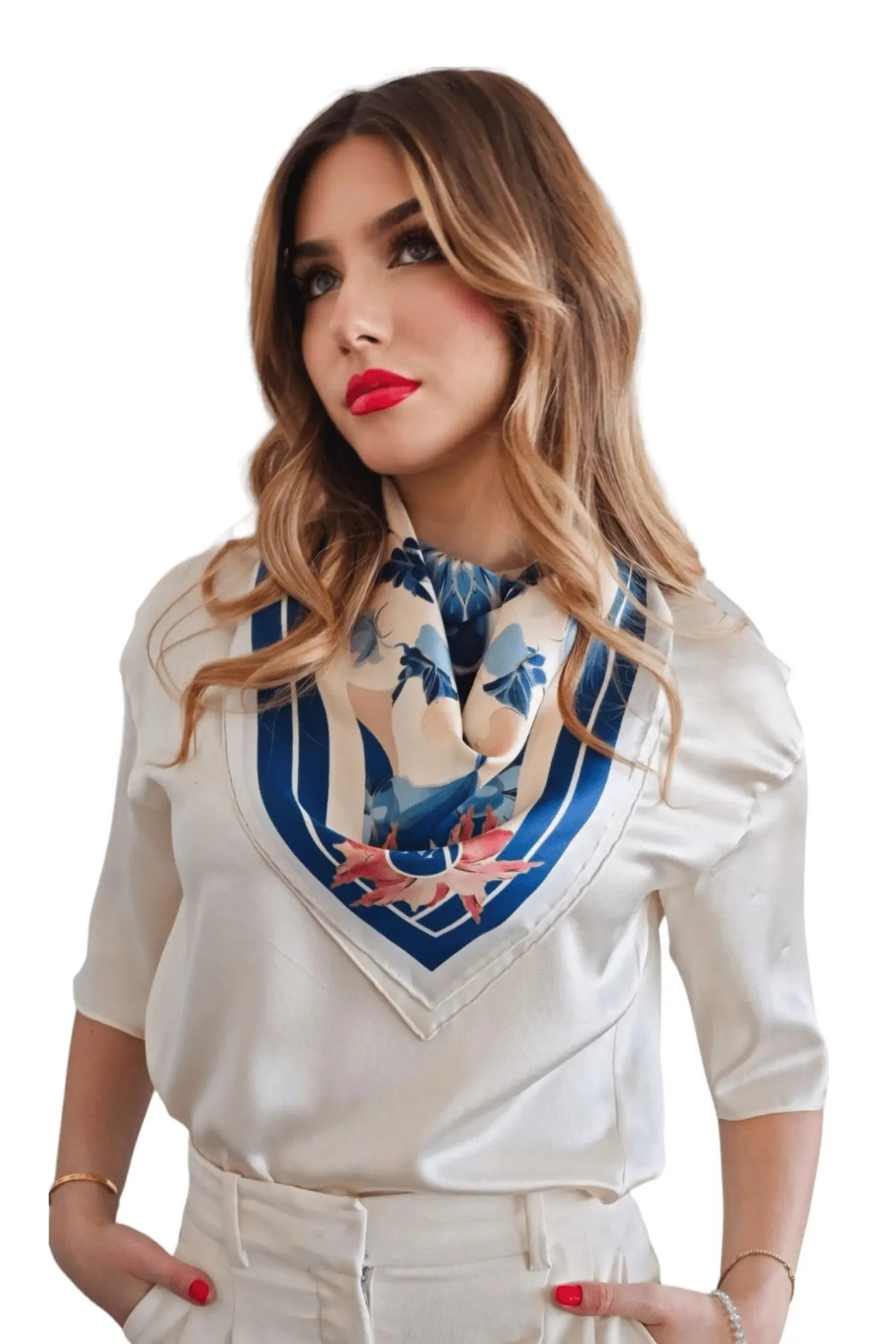 Floral Harmony Luxury Silk Scarf