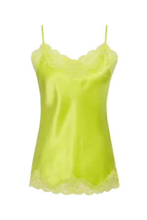 Floral Lace Silk Cami Lime