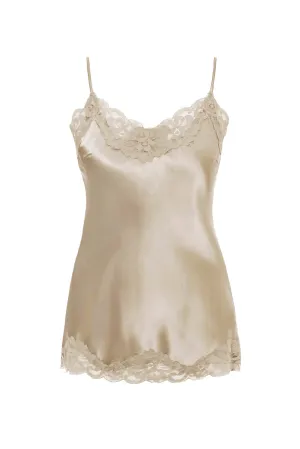 Floral Lace Silk Cami Pearl