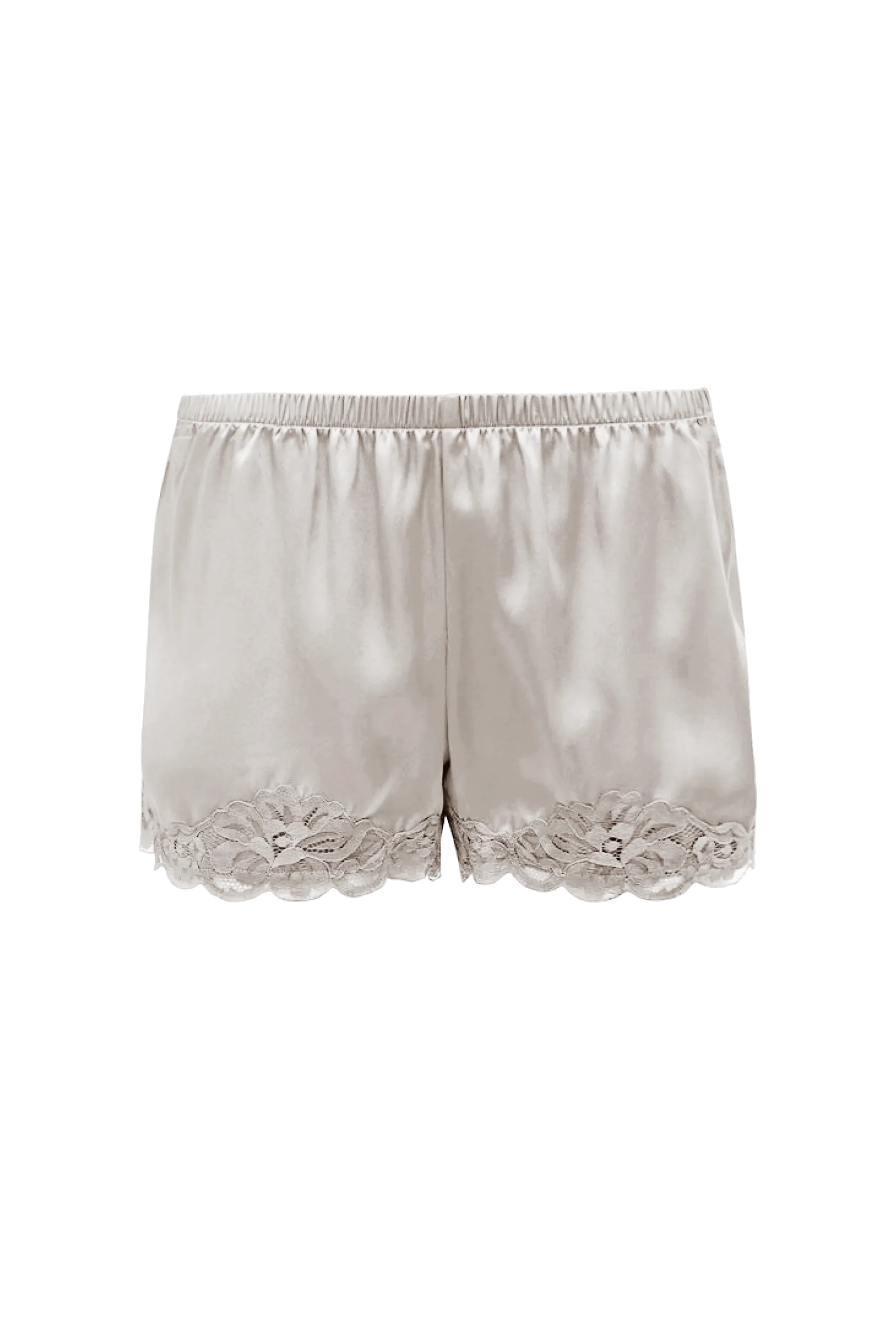 Floral Lace Silk Shorts Antique White