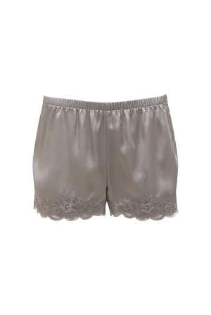 Floral Lace Silk Shorts Chateau Grey