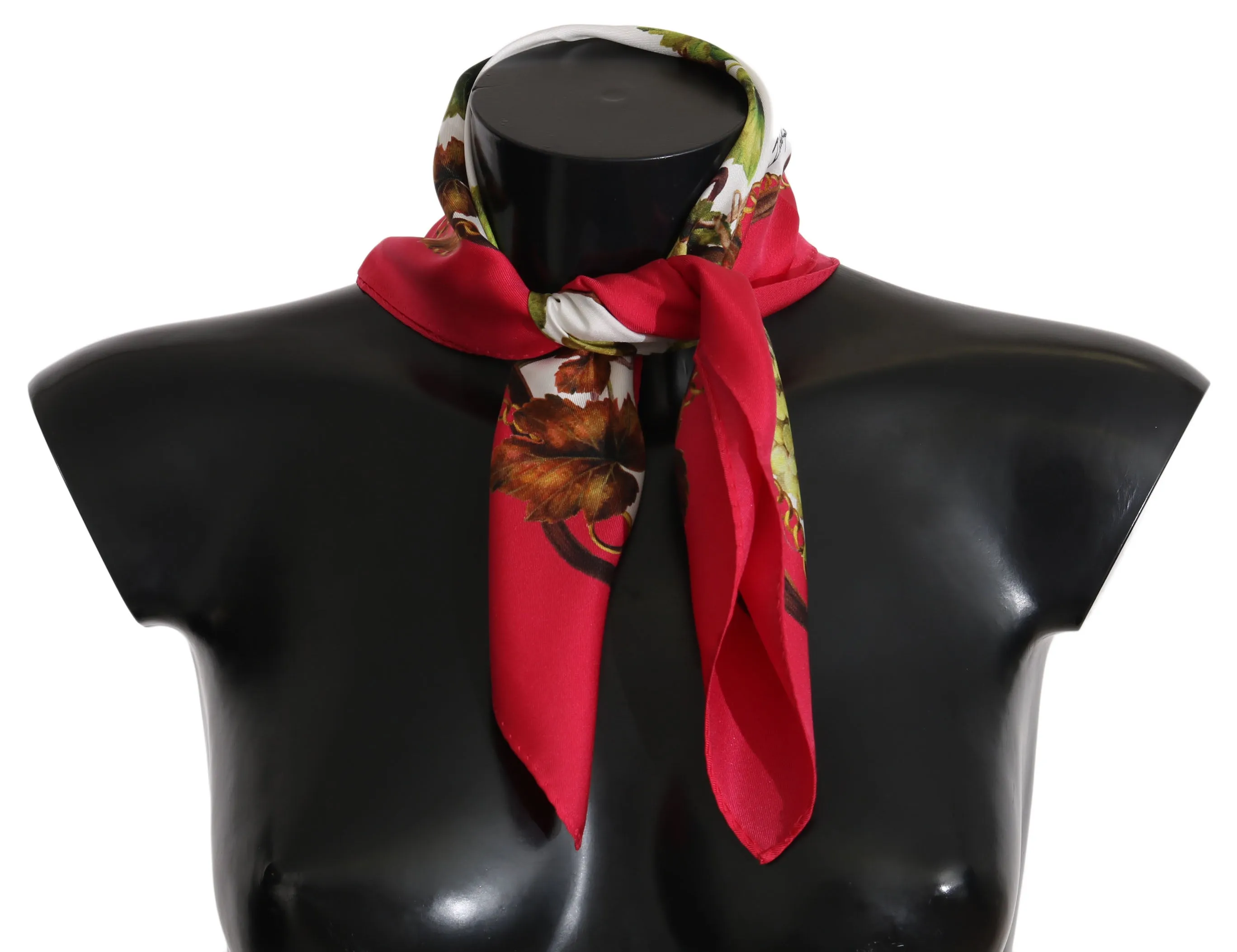 Floral Leaf Pink Silk Shawl Wrap Scarf