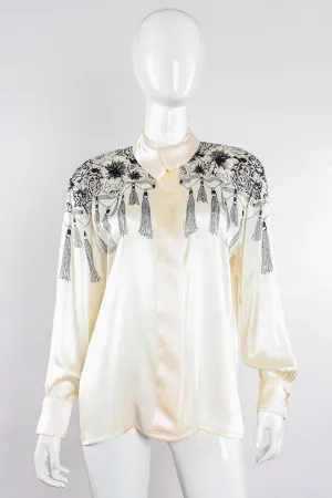 Floral Mantilla Tassel Print Shirt
