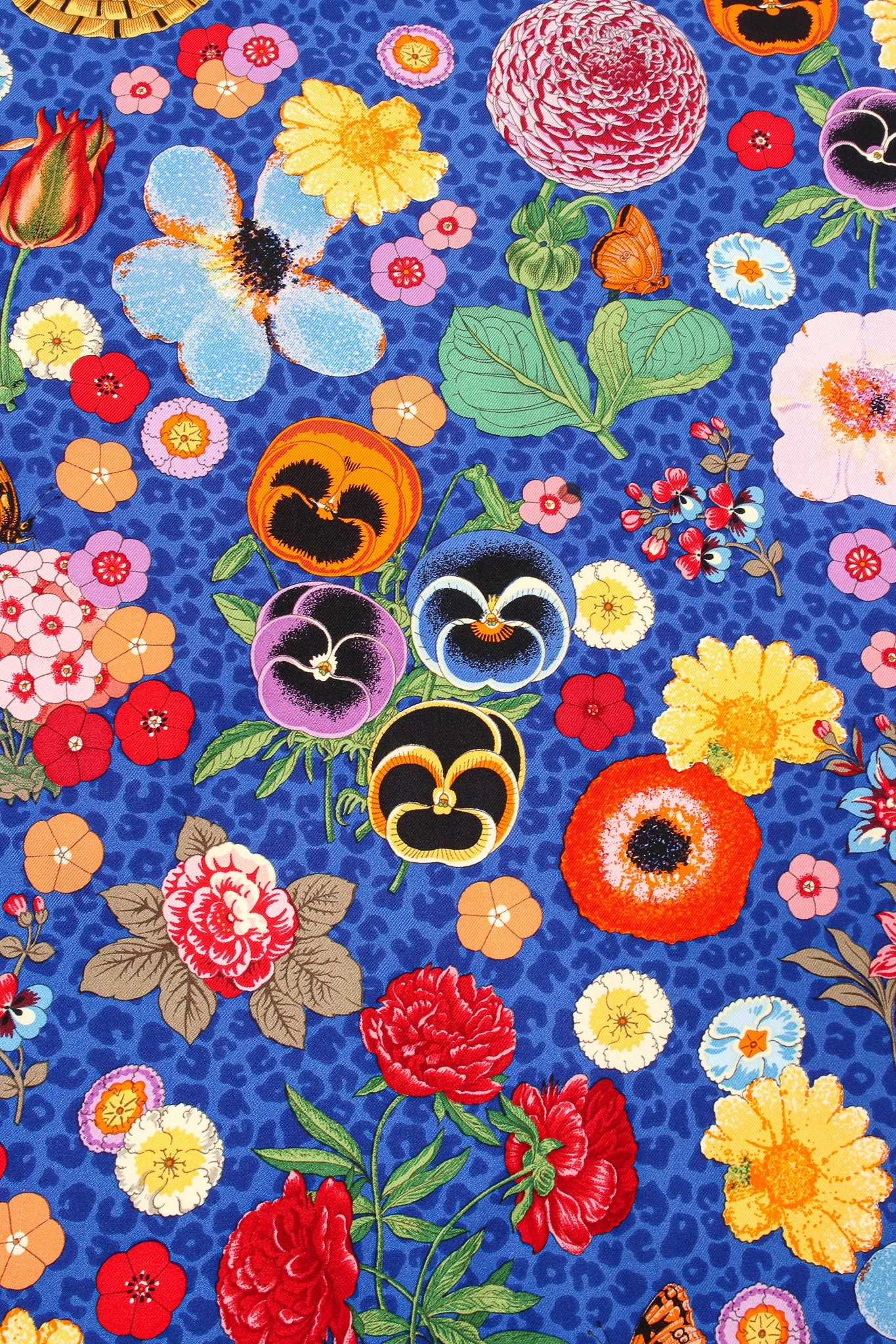 Floral Pansy Leopard Scarf