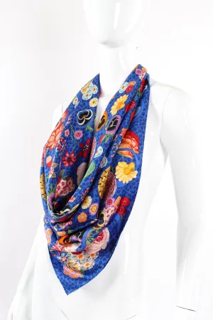 Floral Pansy Leopard Scarf