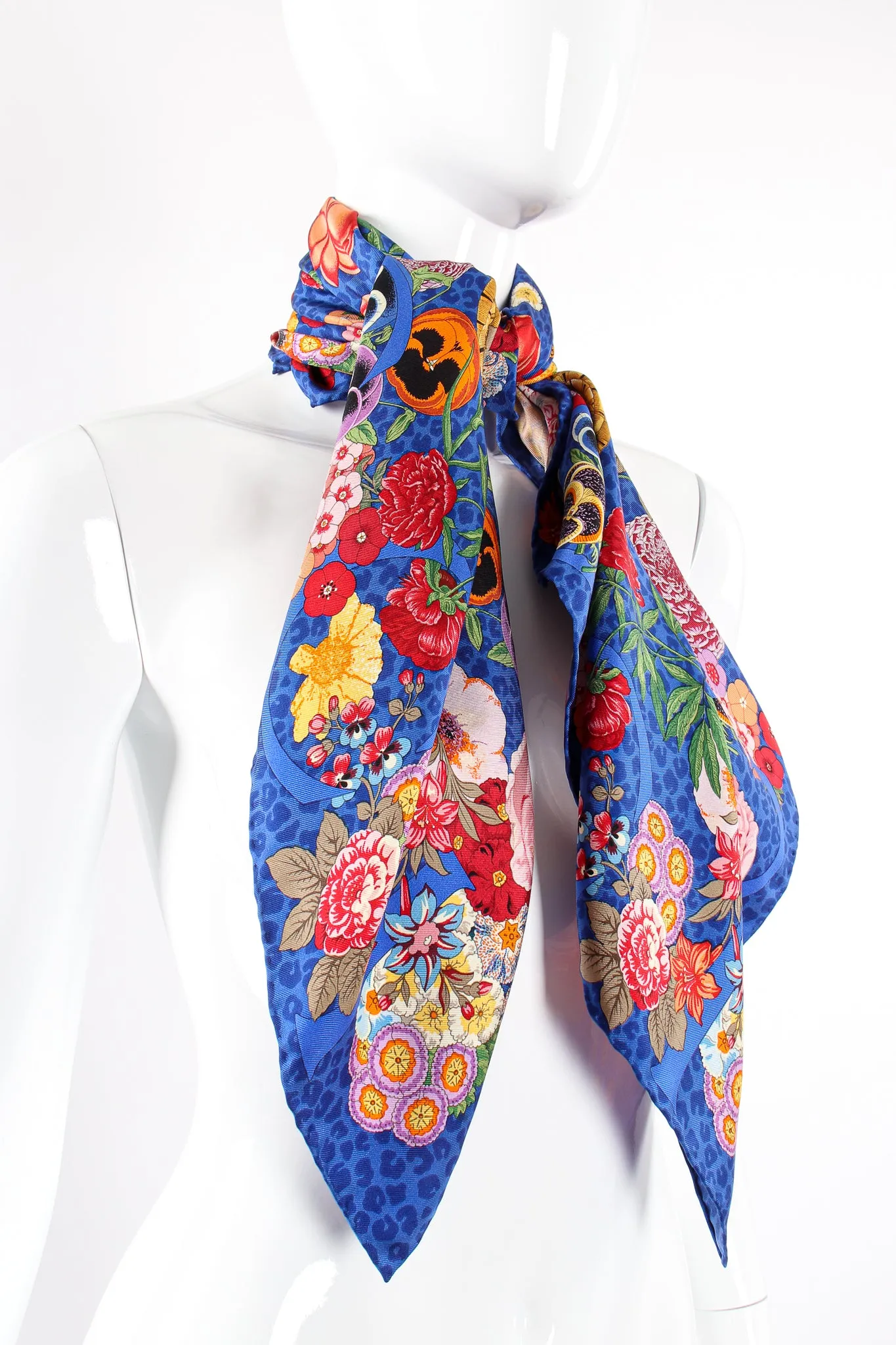 Floral Pansy Leopard Scarf