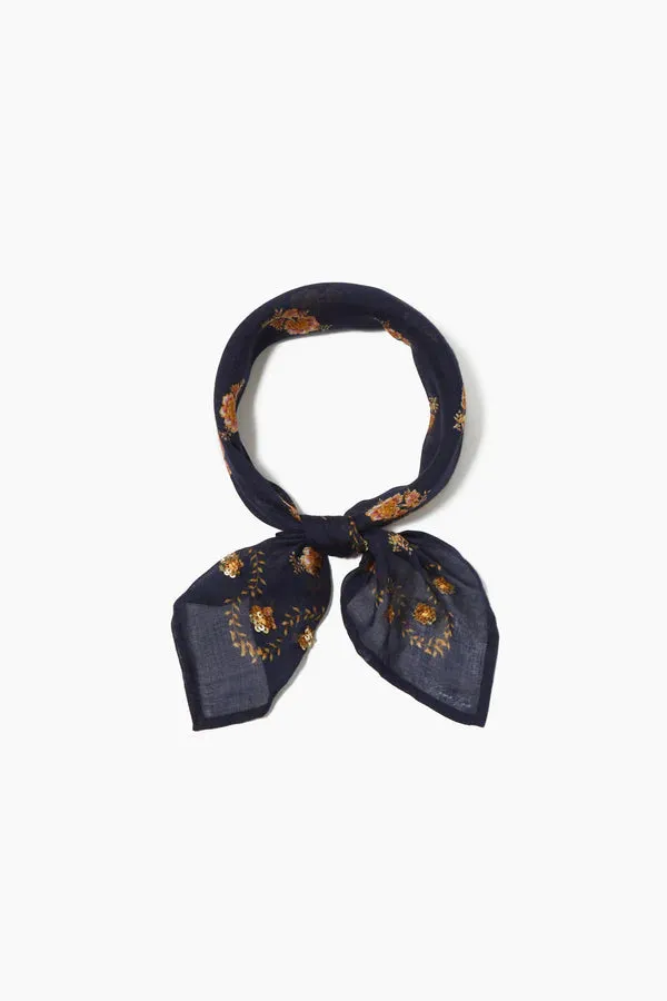 FLORAL PRINT BANDANA PAGEANT BLUE