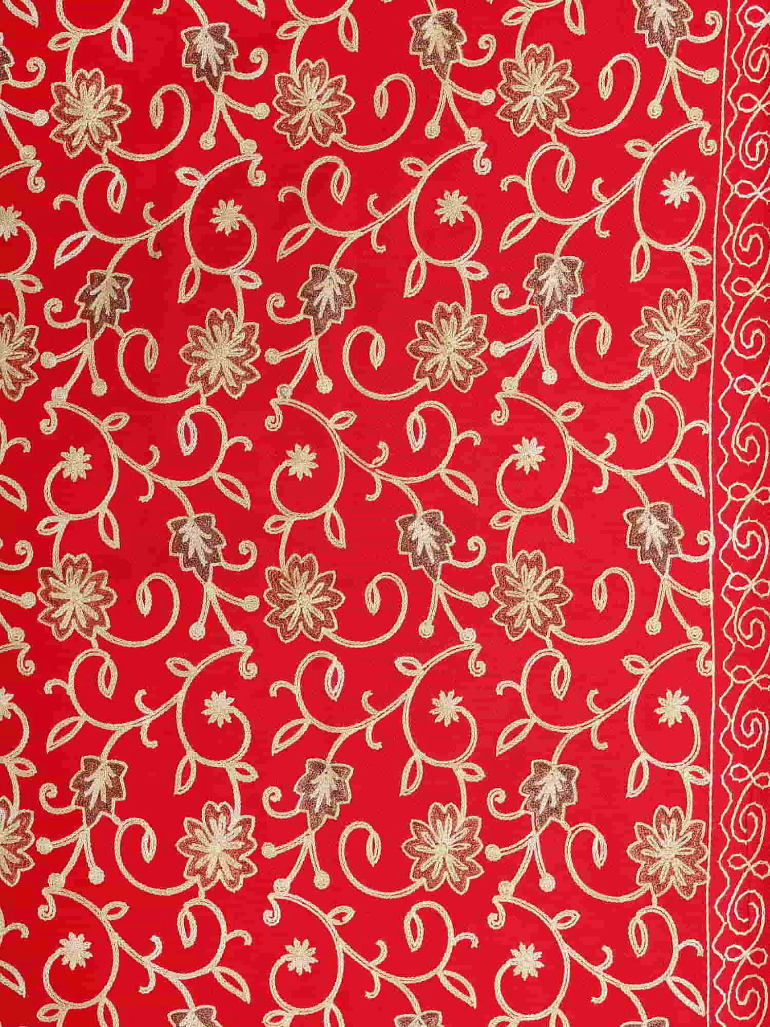 Floral Viscose Rayon & Wool Shawl