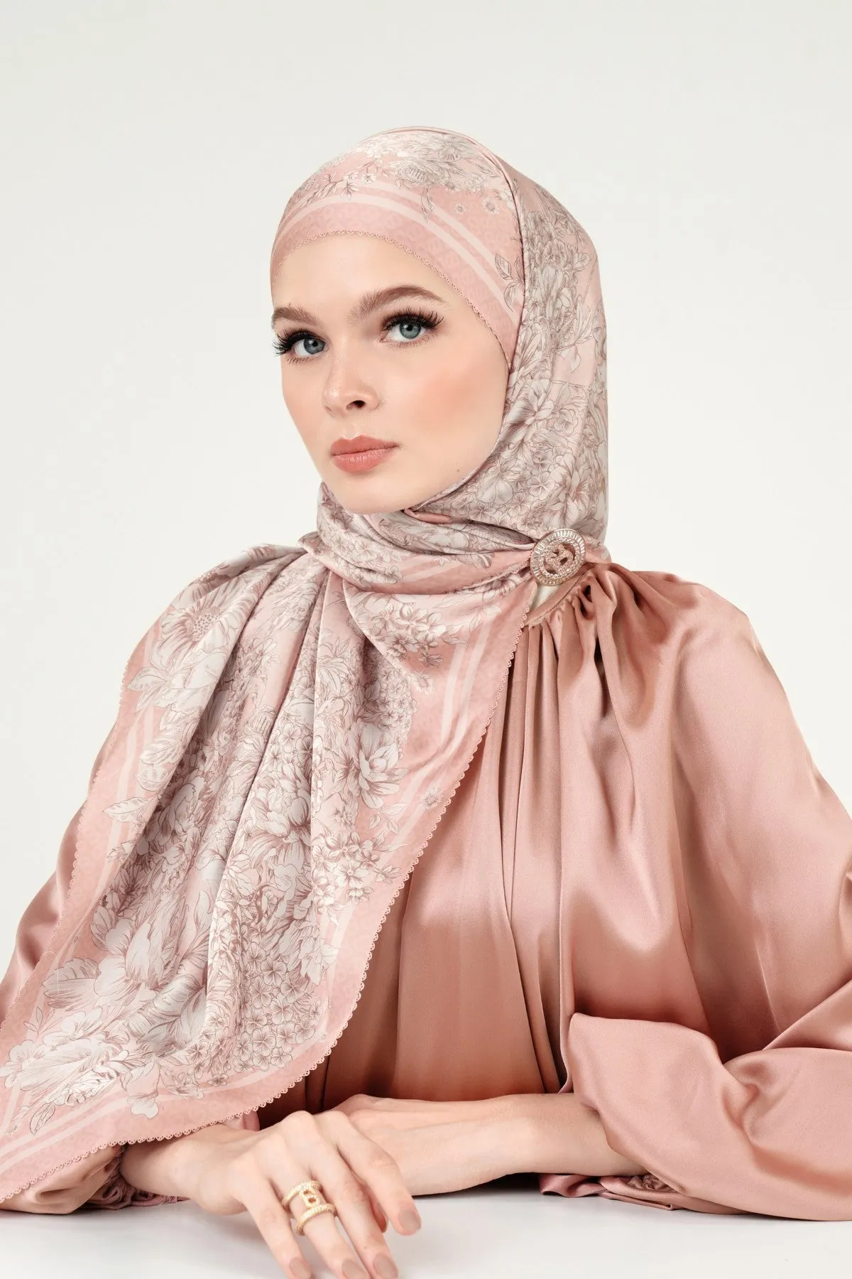 Florescent Satin Shawl - Tulip