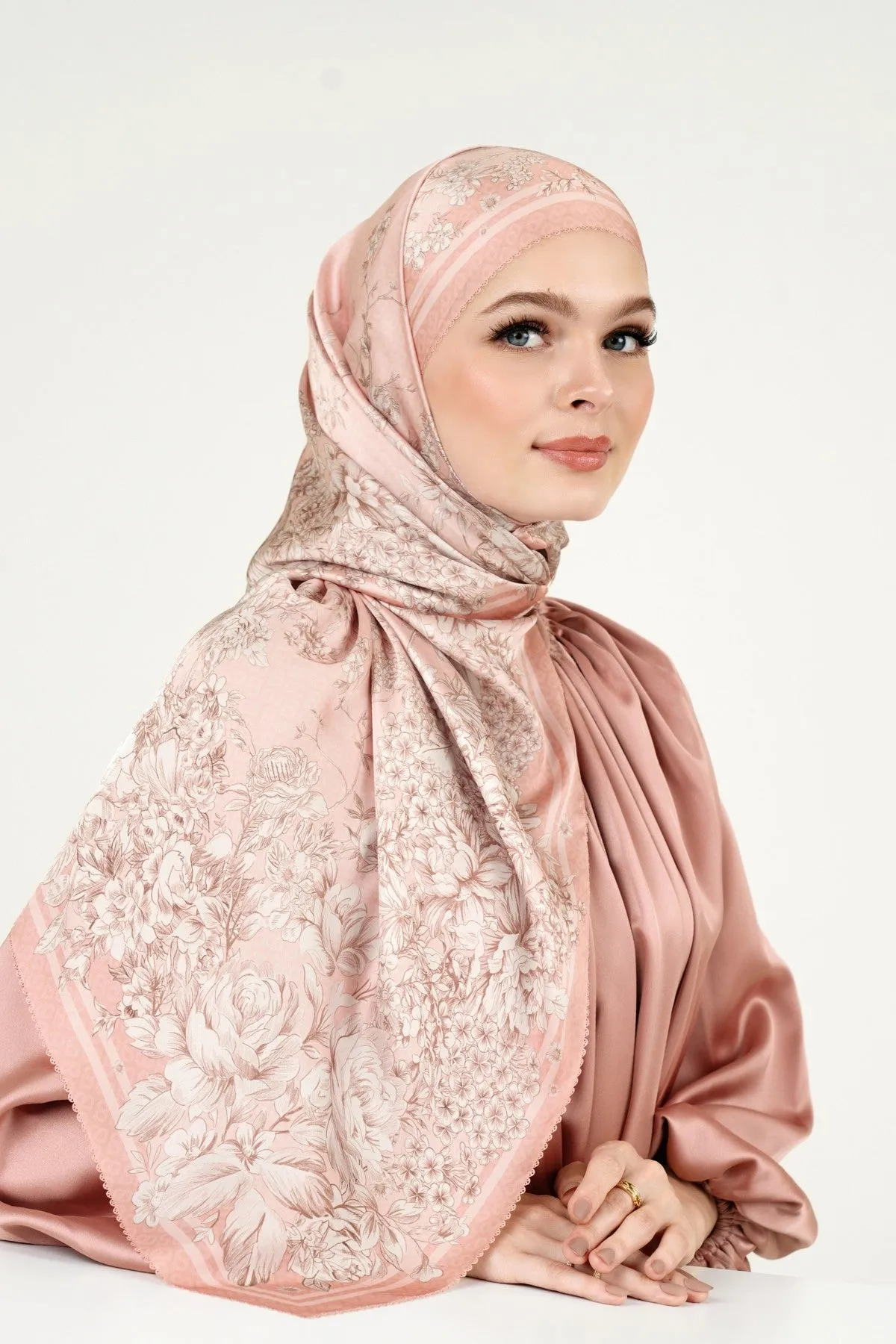 Florescent Satin Shawl - Tulip