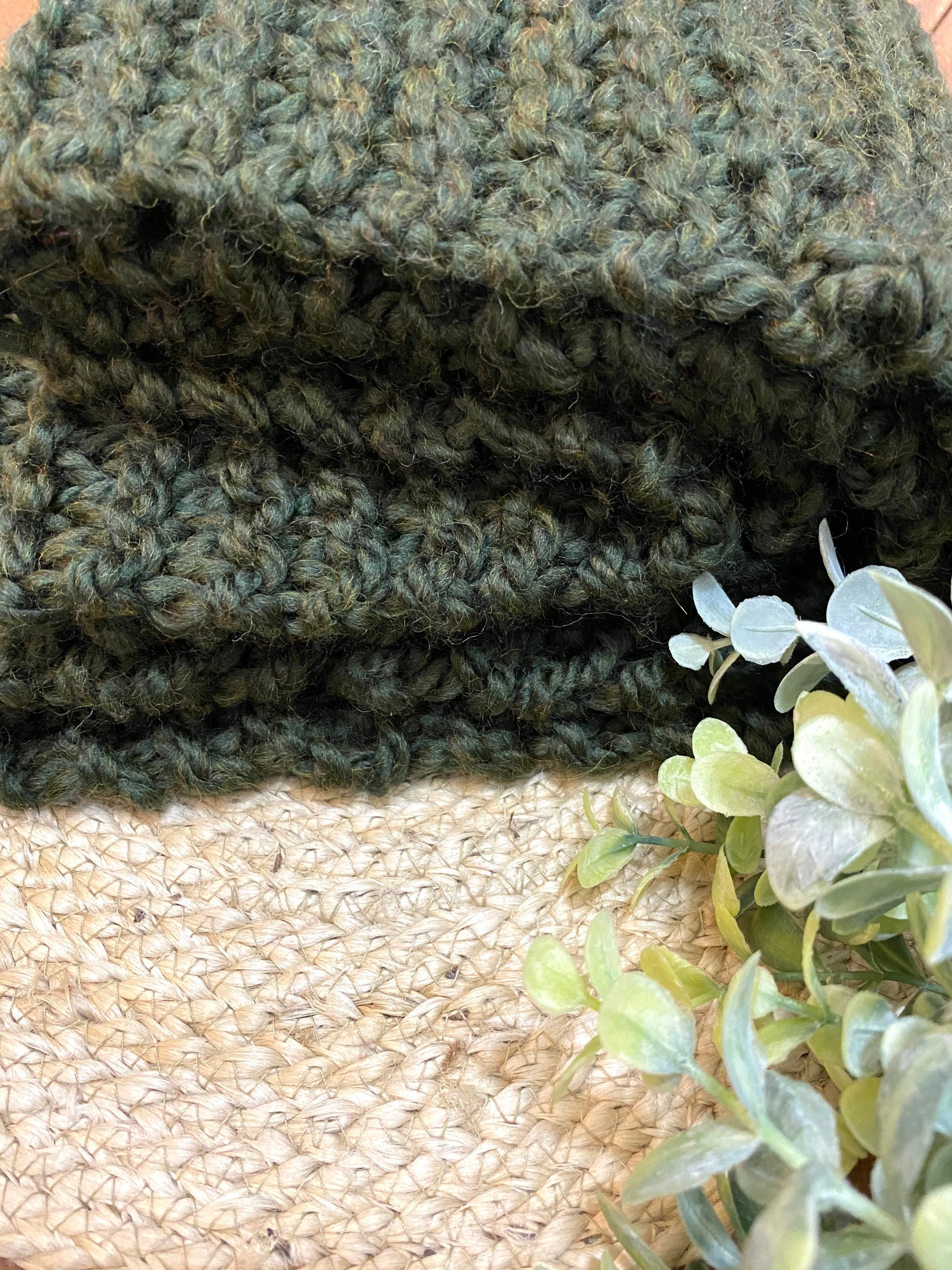 Forest Green Chunky Infinity Scarf