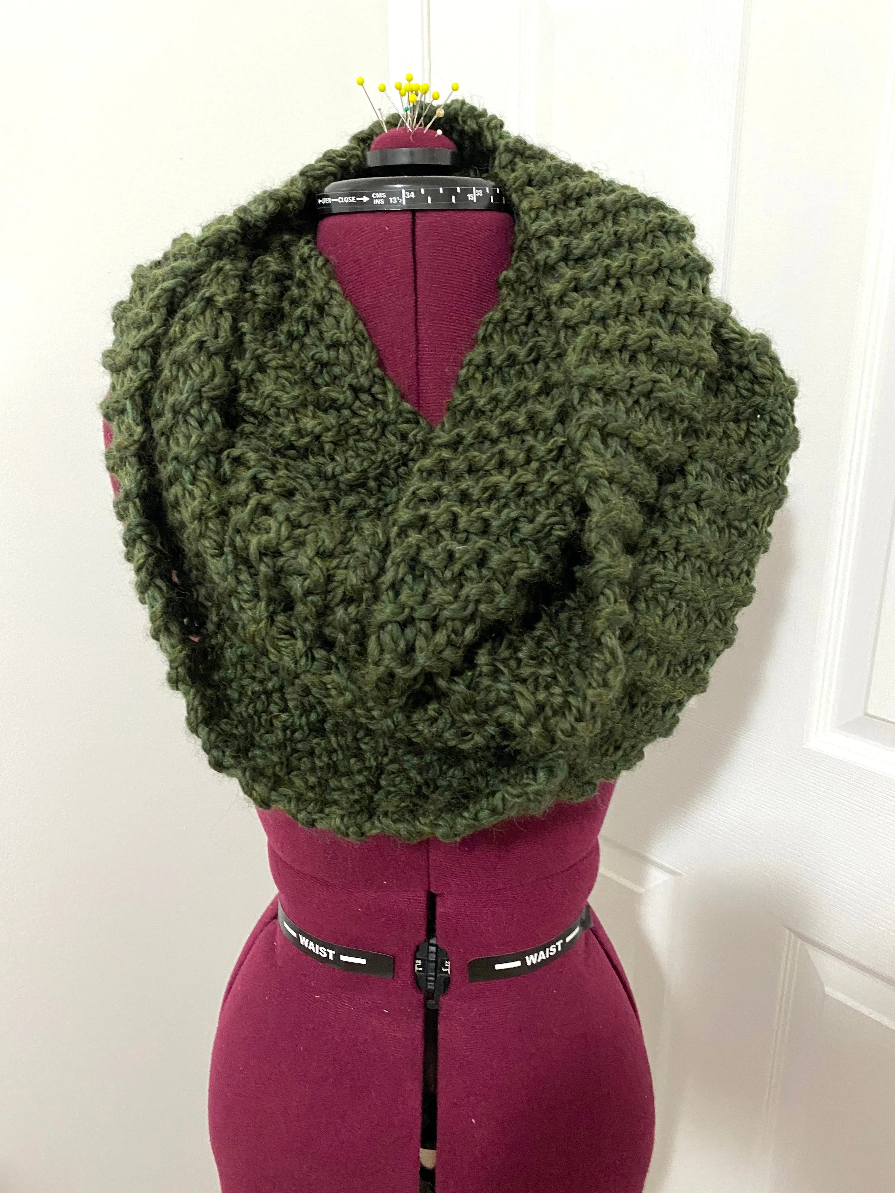 Forest Green Chunky Infinity Scarf