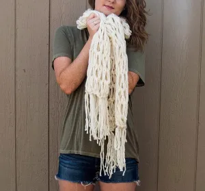 Fringe Scarf "Ivory" Bulky