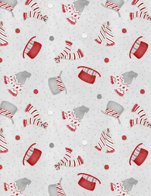 Frosty Merry-Mints by Wilmington Prints HATS & SCARVES/GRAY