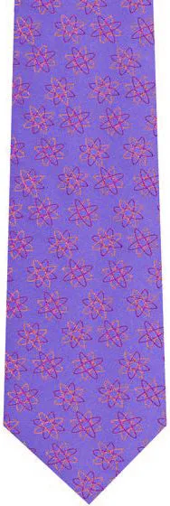 Fuchsia & Yellow Gold on Light Violet English Geometric Silk Tie EGT-18