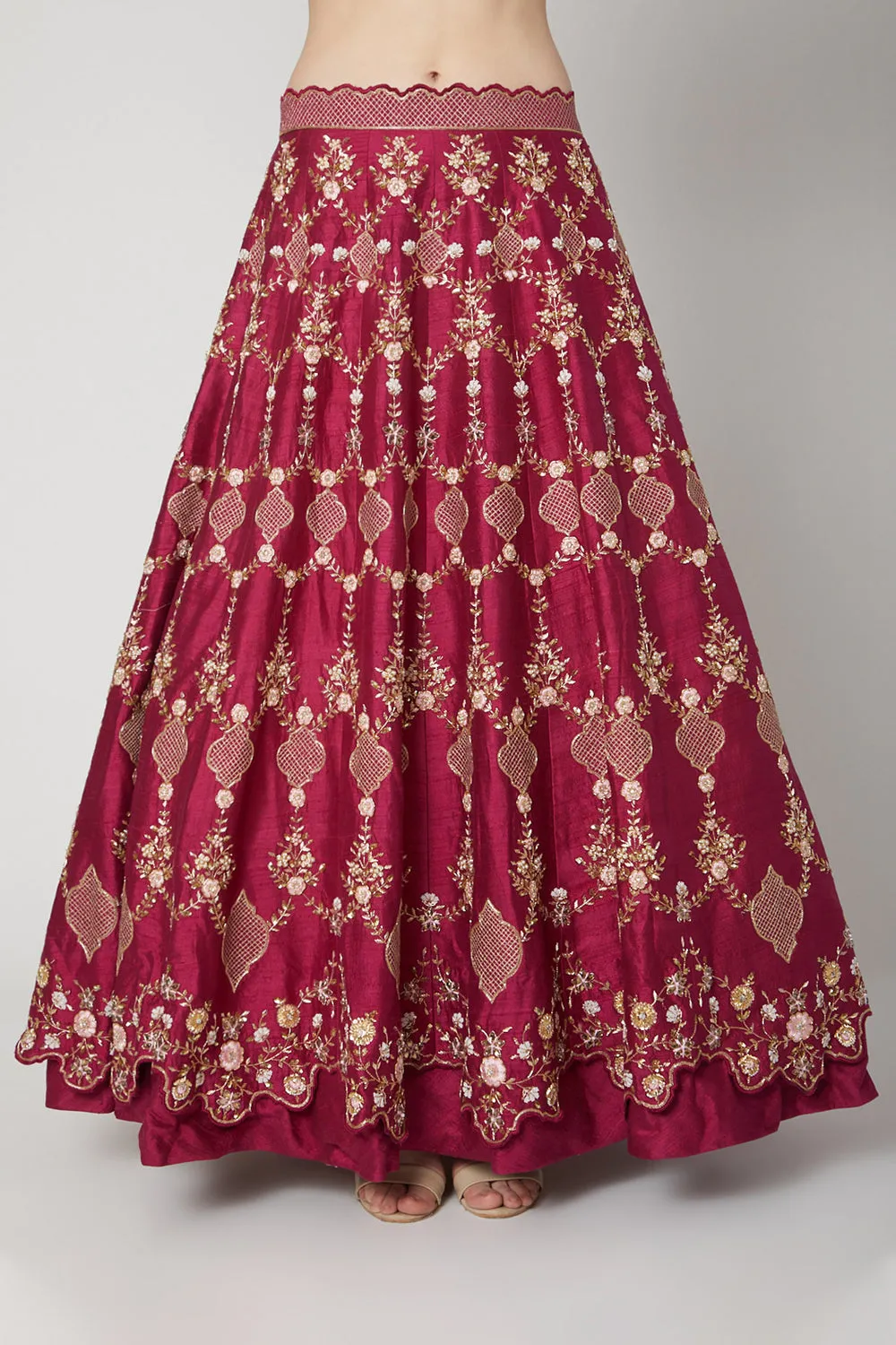 Fuchsia Embroidered Lehenga Set