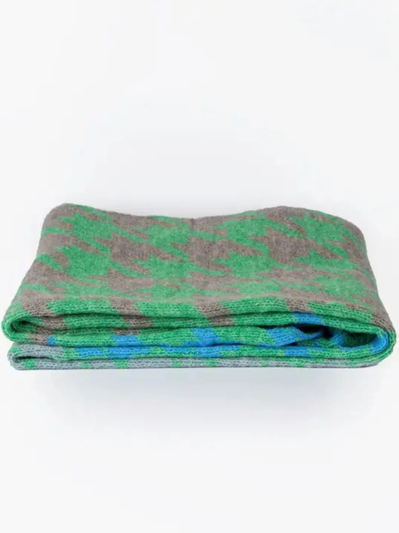 Fuchsia/Green Houndstooth Scarf