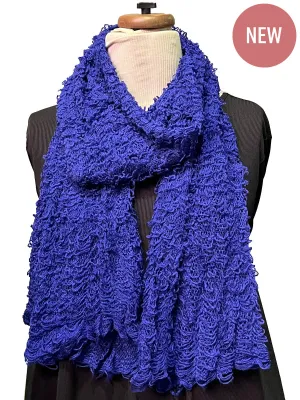 Fuzzy Tube Scarf - Blue*