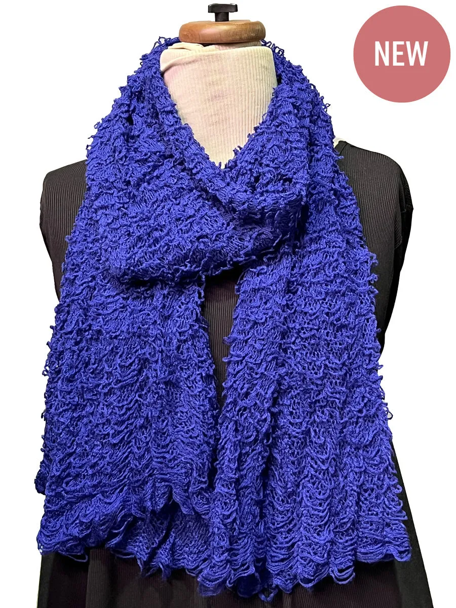 Fuzzy Tube Scarf - Blue*