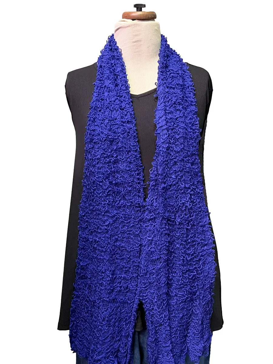 Fuzzy Tube Scarf - Blue*