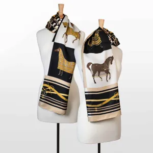Genevieve - Stylized Equestrian in Honey and Black Scarf